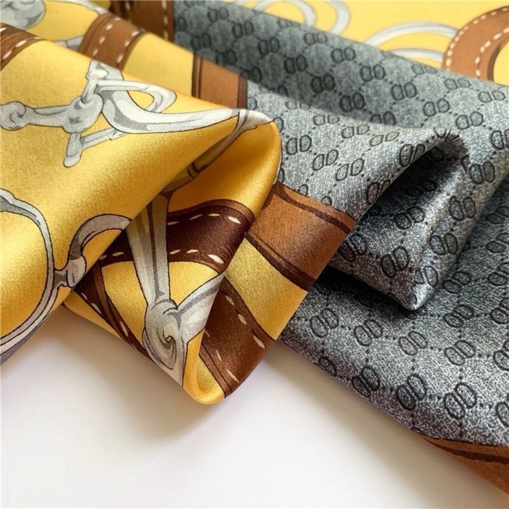 Women Silk-Emulation Elegance Square Scarf - Picture 8 of 9
